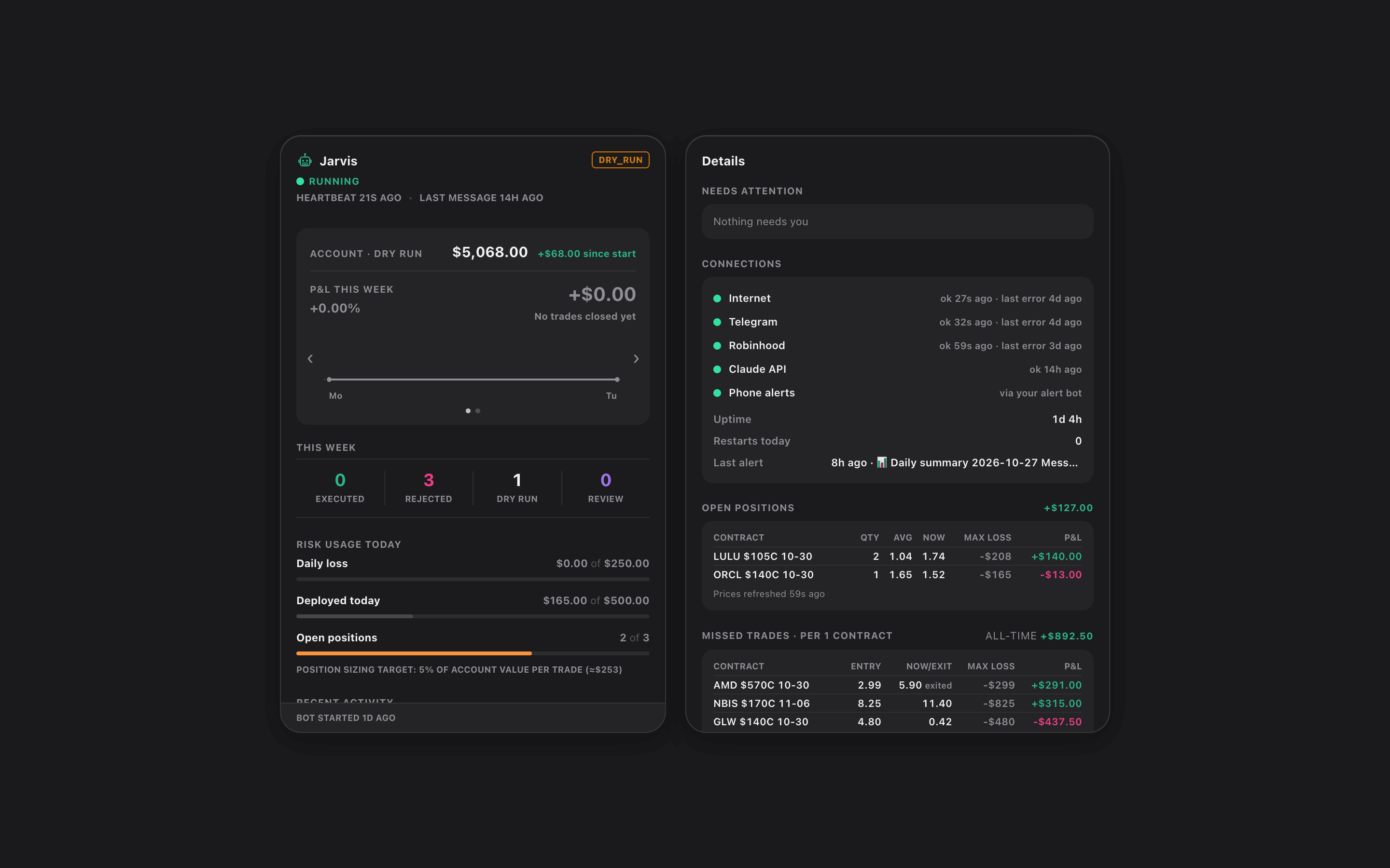 Screenshot of Trading Bot