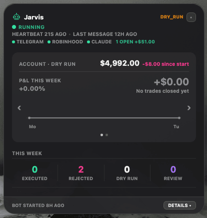 Screenshot of Trading Bot